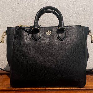 TORY BURCH Leather Zip Top Satchel